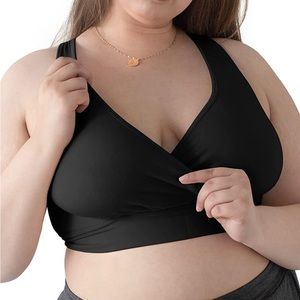 Kindred Bravely Black XL-Busty French Terry Racerback Nursing & Sleep Bra